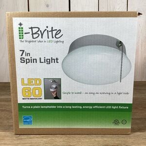 New ETI i-Brite Spin Light 7” 60W Flush Ceiling Mount LED Easy Install Silver